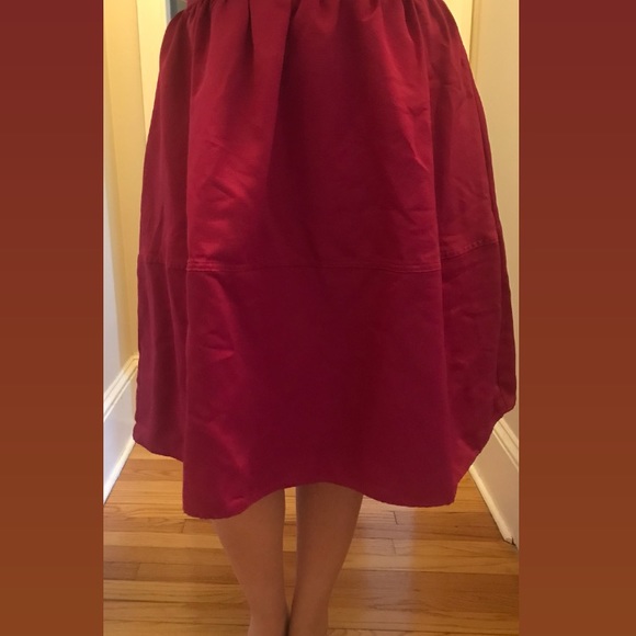 Express hot pink rose full midi skirt / retro - Picture 5 of 5